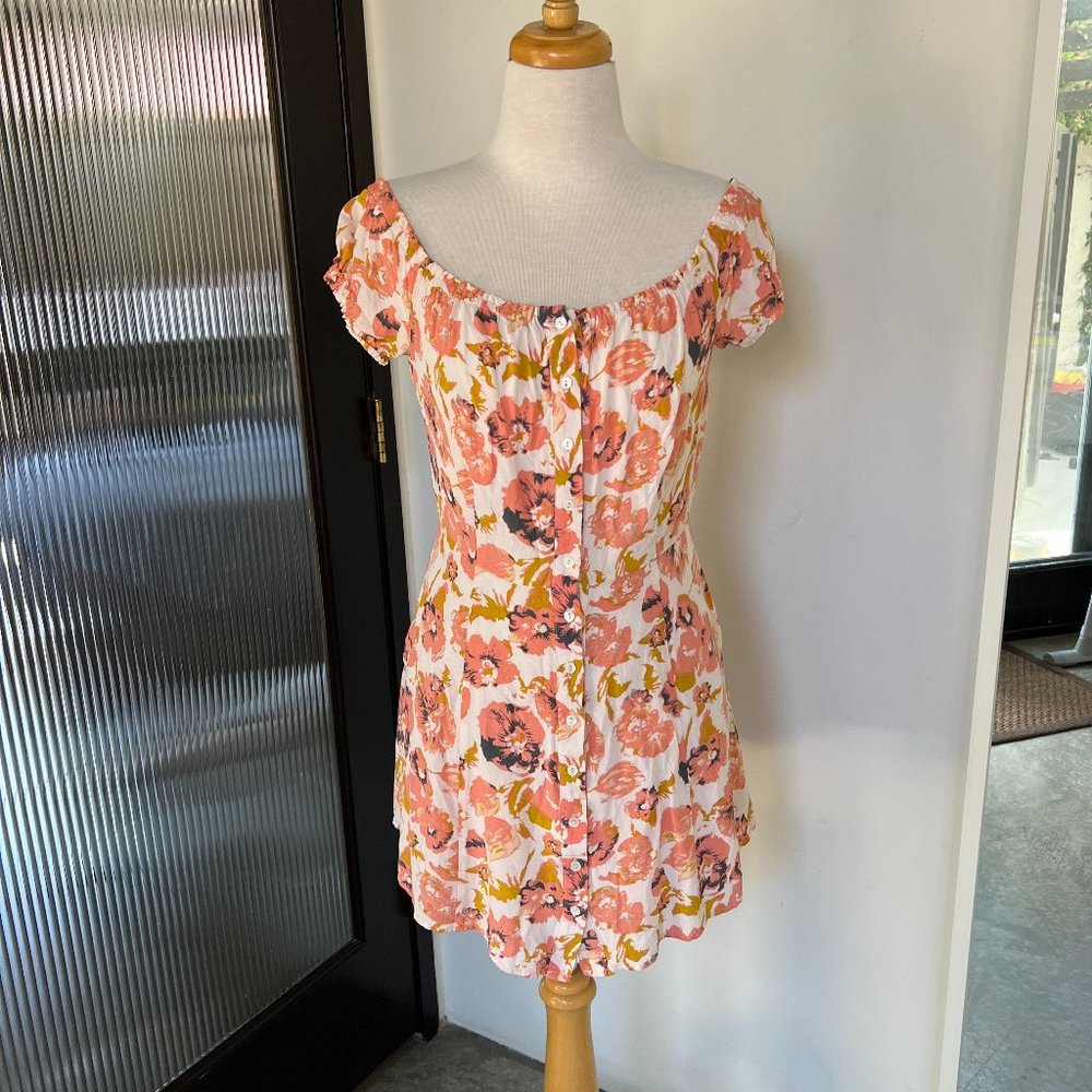 Free People button down Floral Baby Doll Mini Dress